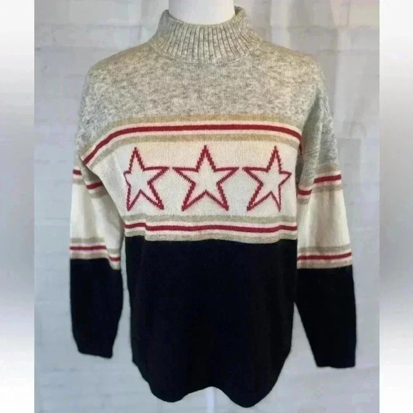NEW Lou & Grey Star Stripe Mock Neck Sweater Woman’s Size XS Loft Ann Taylor - Picture 13 of 13
